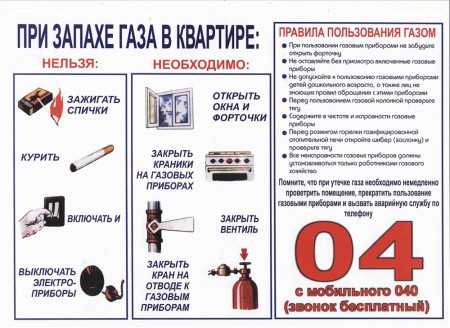 памятка по газу
